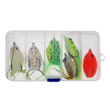 Maxbell Maxbell 6 Pcs Topwater Frog Lure Kit Set Lots for Bass Snakehead Freshwater Saltwater Soft Bait Crankbait