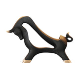 Maxbell Wine Rack Modern Table Centerpiece Cow Sculpture for Kitchen Office Entrance Black
