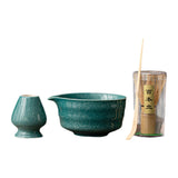 Maxbell Japanese Matcha Whisk Set Tools Matcha Bowl Set for Dining Room Kitchen Home Dark Green