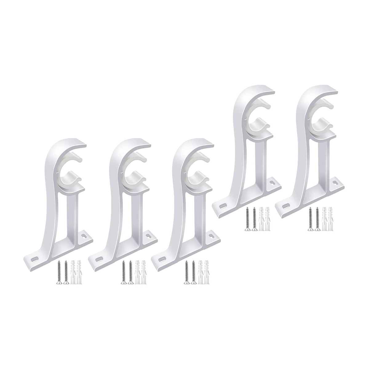 Maxbell Curtain Rod Bracket Curtain Rod Holder for Hotel Living Room Window Curtains White