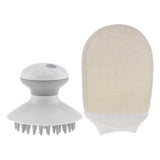 Maxbell Maxbell Loofah Bath Body Exfoliator Glove+Scalp Head Massage Vibrating Shampoo Brush