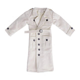 1/6 Scale Action Figures Long Windbreaker Handmade Doll Decor Figure Costume White