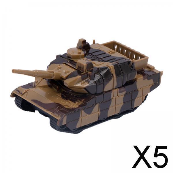 Maxbell 5xPull Back Tank Model Toy Realistic Kids Tank for 3-7 Years Old Kids Gift