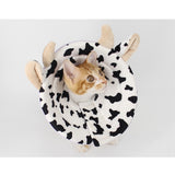 Maxbell Maxbell Dog Cat Elizabethan Collar E-Collar Medical Wound Cone Collar L Black and White Cow