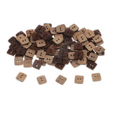 100 Pieces Square Shape Wooden Coconut Shell Buttons 2 Holes for DIY Sewing Crafts - Aladdin Shoppers