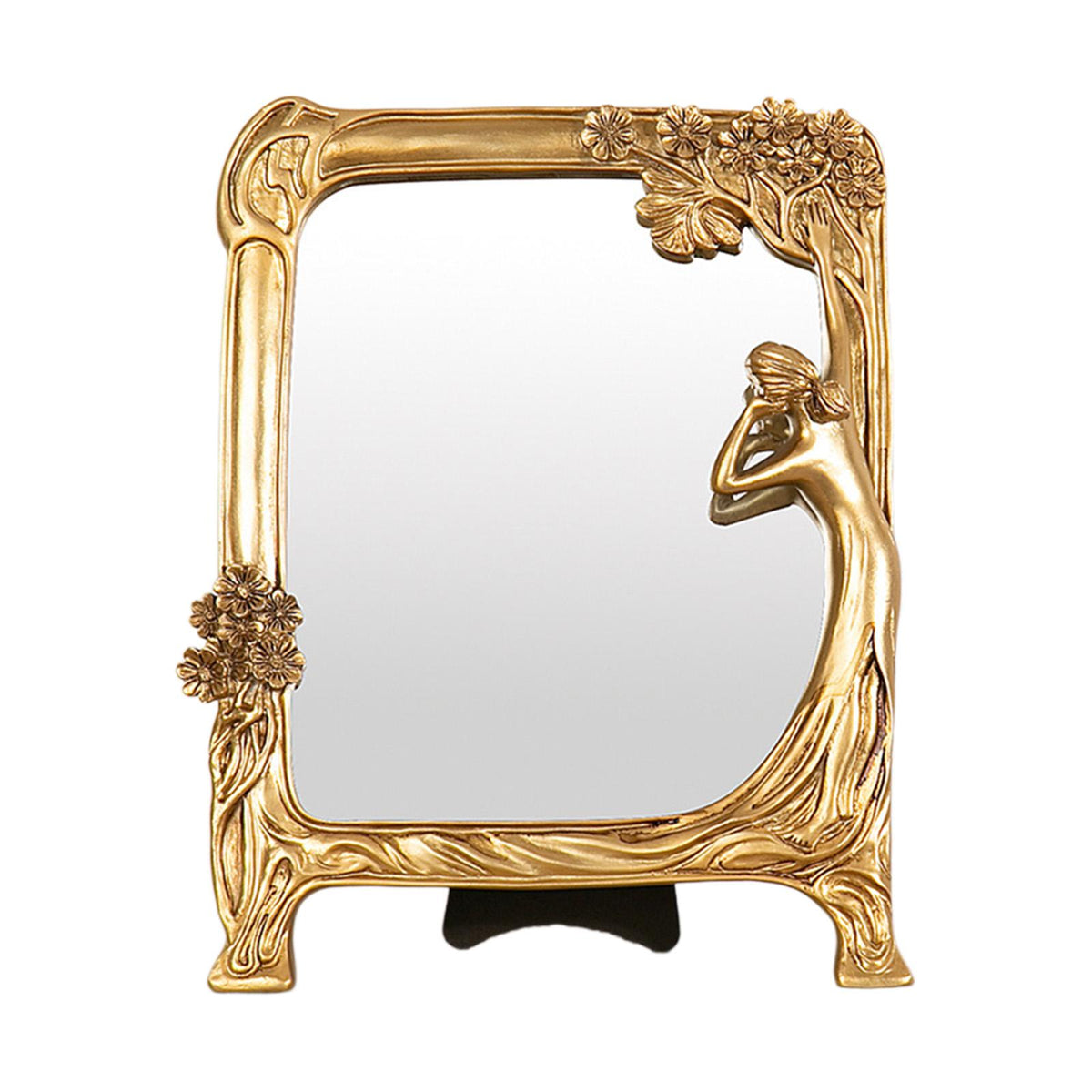 Maxbell Decorative Mirror Maid Girl Makeup Mirror Ornate Baroque Mirror Table Mirror Square