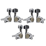 Maxbell 6x Electric Guitar String Tuning Pegs 1:18 for Folk Classic Guitar Accessory Silver Left Right