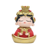 Mazu Mother Goddess Statue Resin Figurine for Housewarming Bookshelf Desktop Yuanbao Base