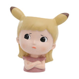 Maxbell Girl Face Flower Pot Gift Cute Resin Planter for Bookshelf Living Room Style A
