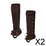 Maxbell 2xBoot Top Covers Fashion Pirate Boot Covers for Themed Party Festival Camping Brown