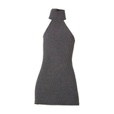 Maxbell 1:12 Women Dress Mini Doll Elastic Dress for 6inch Action Figure Accessories grey