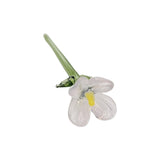 Maxbell Mini Glass Flower Decorative Decor Ornament for Mom Wife Anniversary Desktop Pink Purple