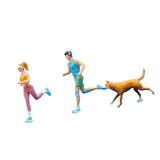Maxbell 3x 1:64 Scale Miniature Figures Running Tiny Small Miniature Scene Figurines