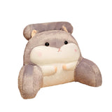 Maxbell Back Rest Pillow Breathable Cute Reading Pillow for Watching TV Gaming Couch Gray Hamster Shape