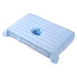 Maxbell Cotton Massage Table Face Hole Towel with Face Breath Hole for SPA Bed Table Light Blue