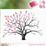 Wedding Thumbprint Tree Finger Painting Wedding Guest Book Pink