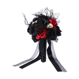 Maxbell Artificial Skull Flowers Skeleton Black Leaves for Easter Centerpiece Garden