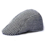 Maxbell Kids Beret Cap Boy Girl Houndstooth Newsboy Hat Flap Cabbie Hat Black+White - Aladdin Shoppers