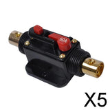 Maxbell 5x12V Car Audio AGU Fuse Holder 4-8 AWG Inline Circuit Breaker Protection 60A