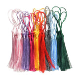 Maxbell 360 Pieces Multicolored Silky Handmade Soft Craft Mini Tassels with Loops