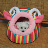Maxbell Maxbell Soft Pet Kennel Cute Stripe Sheep Warm Bed House Small Dog Cat Puppy House M