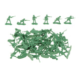 Maxbell 50x 1:35 Scale Soldier Models for Dollhouse Decor Miniature Scene Sand Table Green