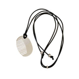 Maxbell Comb Necklace Unique Trendy Long Sweater Necklace for Girlfriend Women Girls Oval White
