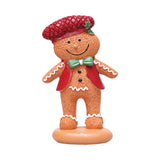 Maxbell Christmas Gingerbread Decoration Cute Resin Figurine for Party Table Kitchen Red Suit