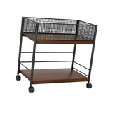 Maxbell Under Desk Organizer Rack Mesh Storage Shelf for Kids Room Dormitory Bedroom black with wheel