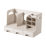 Maxbell Desktop Bookshelf Office Storage Rack Book Stand for Centerpiece Home Office Type B Beige