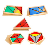 Maxbell Montessori Toy Geometric Shapes Board Educational Toy Wooden Geometry Puzzle