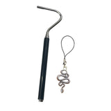 Maxbell Snake Hook Reptile Grabber Professional with Hook Head Reptile Handling Tool Silver Snake Lanyard