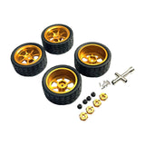 Maxbell RC Wheels and Tires Wheel Rims Set Stylish M3 Wheel Nut for 144001 Gold