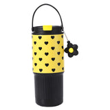 Maxbell Insulated Water Bottle Portable Drink Water Cup for Smoothie Coffee Beverage Black Yellow