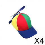 Maxbell 4xPropeller Hat Unisex Gift Funny Baseball Cap for Casual Party Favors Adult Blue Brim