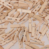 Maxbell Maxbell 100pcs Natural Wooden Pegs Clothes Pins Clips 35*5mm