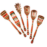 Maxbell 6Pcs Kitchen Utensils Set Comfortable Grip Serving Wooden Spoons for Cooking