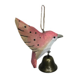 Maxbell Birds Hanging Ornament European Wooden Bird Statue for Office Backyard Party Pink