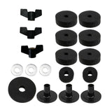 Maxbell 18Pcs Cymbal Replacement with Nuts Professional Accessory Cymbal Stand Felts black