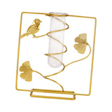 Glass Tube Vase with Iron Art Frame for Home Centerpieces Table Decorations Square