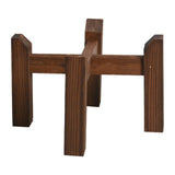 Maxbell Plant Shelf Wood Portable Planter Rack for Potted Plants Living Room Balcony Brown Single Layer