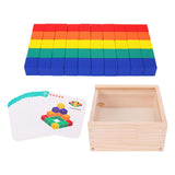 Maxbell Wooden Colors Cube Multicolor Wooden Blocks for Preschool Toddlers Boy Girls