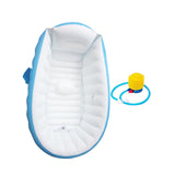 Maxbell Inflatable Baby Bathtub Baby Pool Foldable Portable Shower Basin for Newborn Blue with Foot Pump