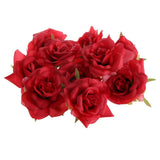 Maxbell Rose Artificial Single Side Flower Heads DIY Wedding Hair clip Red - Aladdin Shoppers