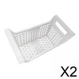 Maxbell 2xFreezer Storage Basket Organizer Bin Expandable for Apartment Farmhouse Home