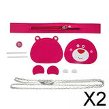 Maxbell 2xDIY PU Leather Bag Making Kit Gift for Girlfriend Cute Bear DIY Shoulder Bag Cute bear Rose Red