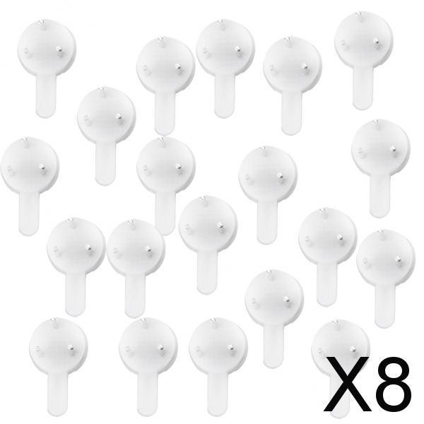 Maxbell 8x20pcs Plastic Hard Wall Picture Frame Hanging Hooks Hangers White