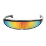 Maxbell 2/set Futuristic Cyclops Mirrored Sunglasses Narrow Monoblock Shield Glasses