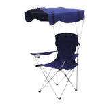 Maxbell Folding Chair with Shade Canopy Portable for Sporting Events Garden Fishing Navy Blue