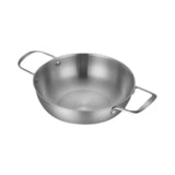 Maxbell Stainless Steel Paella Pan Easy to Clean Seafood Pot for Travel Kitchen Soup 20cm